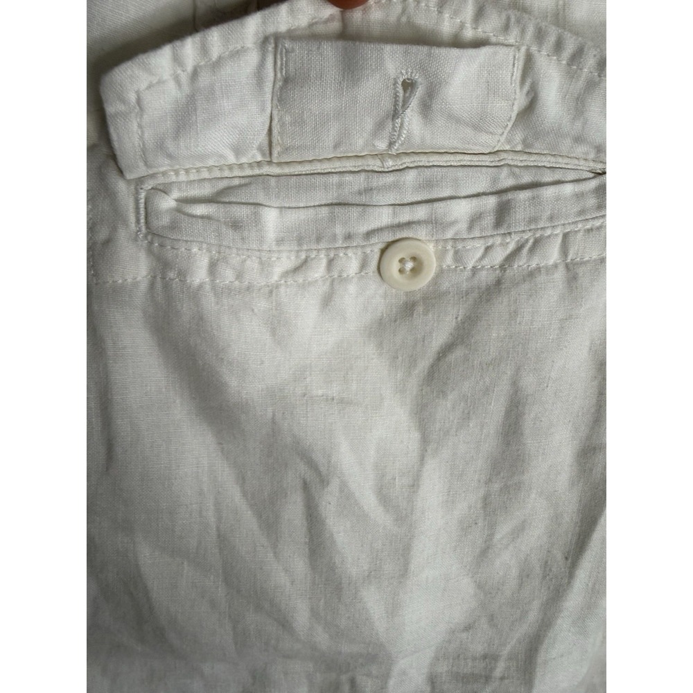 Caribbean Mens White 100% Linen Cargo Shorts 34x11 Relax Beach Resort Vacation - Picture 8 of 13